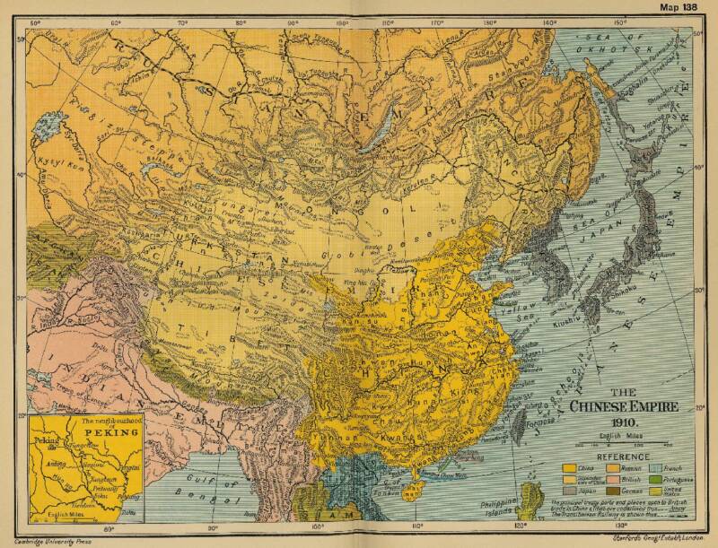 Map of China - Ching Dynasty Empire in 1910 AD
