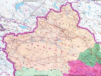 Full Geographic  Map of Xinjiang