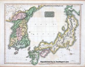Map of Korea and Japan in 1815 AD